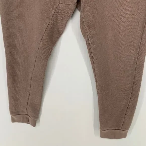 Gymshark Women Jogger M Brown Thick Plush Drawstring Sweatpants Winter 25" - Picture 3 of 9